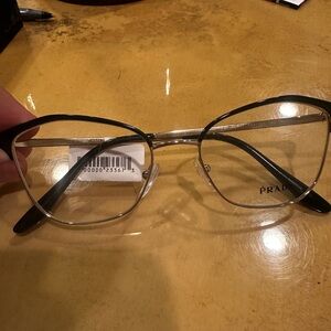 Prada Black and Gold Women's Glasses